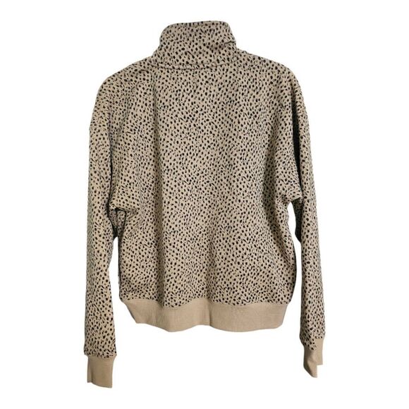 NWT FABLETICS Cozy Fleece Half Zip Abstract Cheetah Sweatshirt - Size Large - Picture 3 of 10